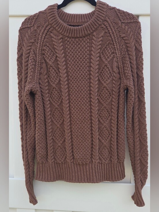 L.L. Bean Other - L.L. Bean Brown Mens Signature 100% Cotton Fisherman Sweater Size Medium